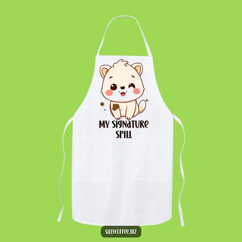 Funny Coffee Stain Chef Animal Apron: Cook with Relatable Humor