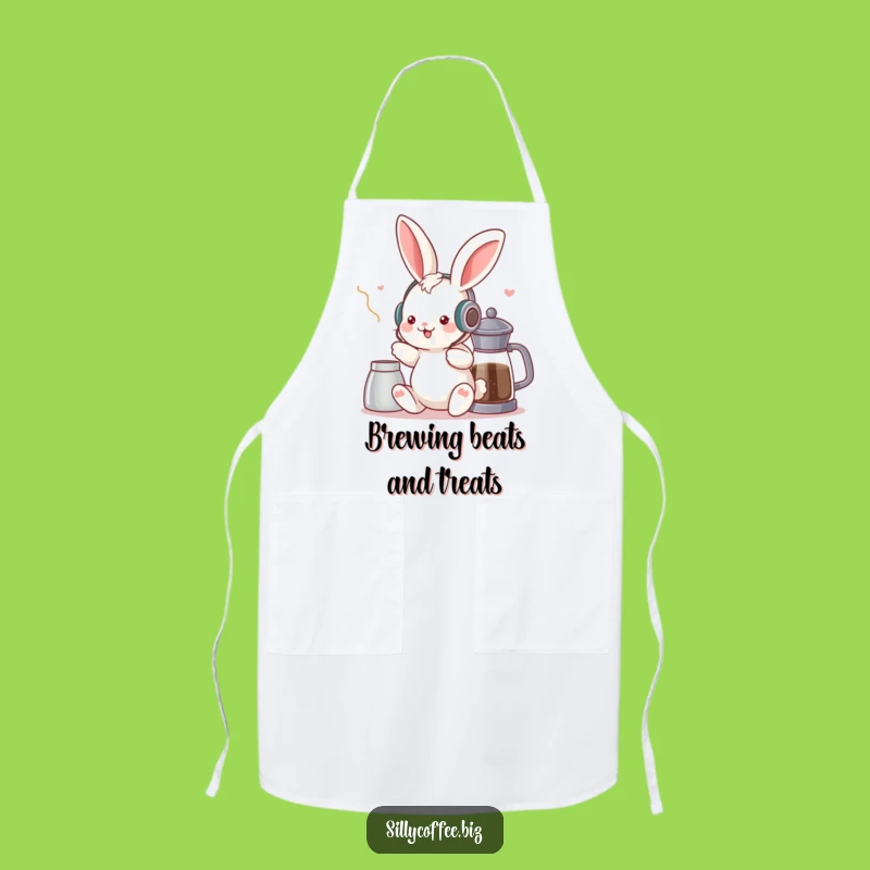 Funny Kawaii Bunny Apron - Groovy Cook & Coffee Lover Kitchenware