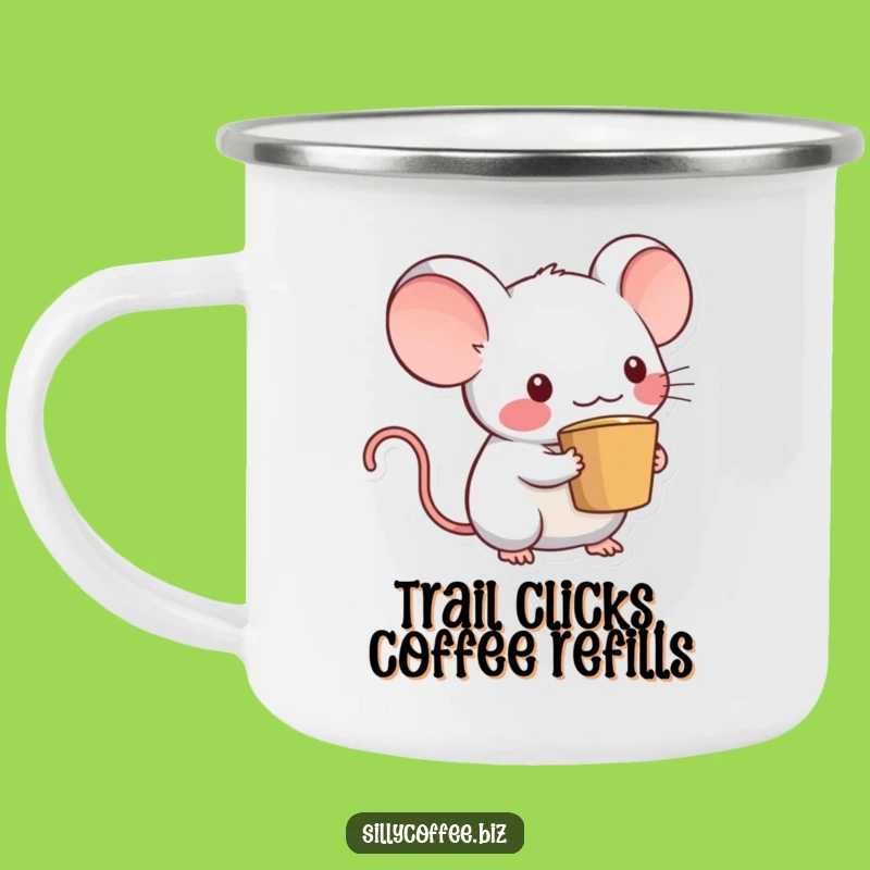 Funny Kawaii Mouse Camping Mug: Durable Coffee Cup Tail Mouse Drinkware