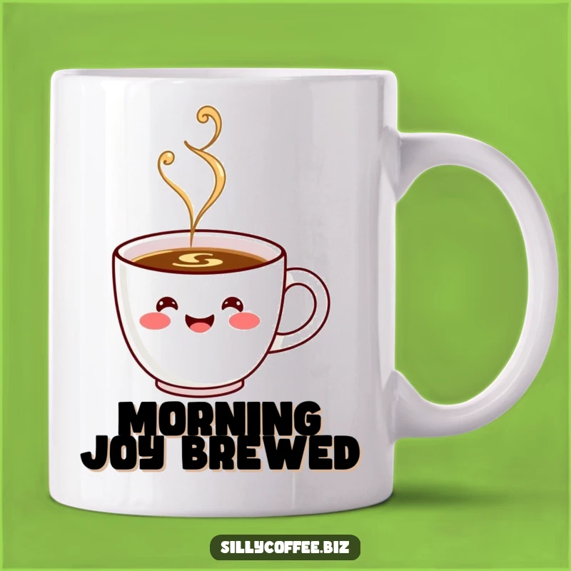 Kawaii Coffee Cup Funny Mug: Happy Face Steaming Design, Perfect Joyful Gift