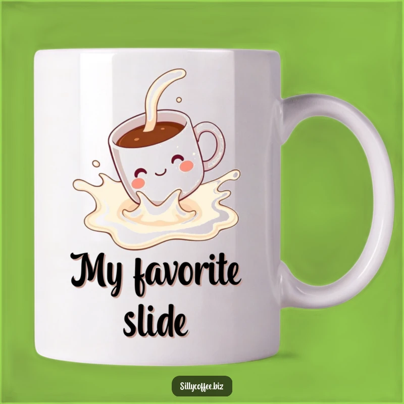 Sliding Mug Funny Coffee Mug: Kawaii Milk Splash Design, Hilarious Gift