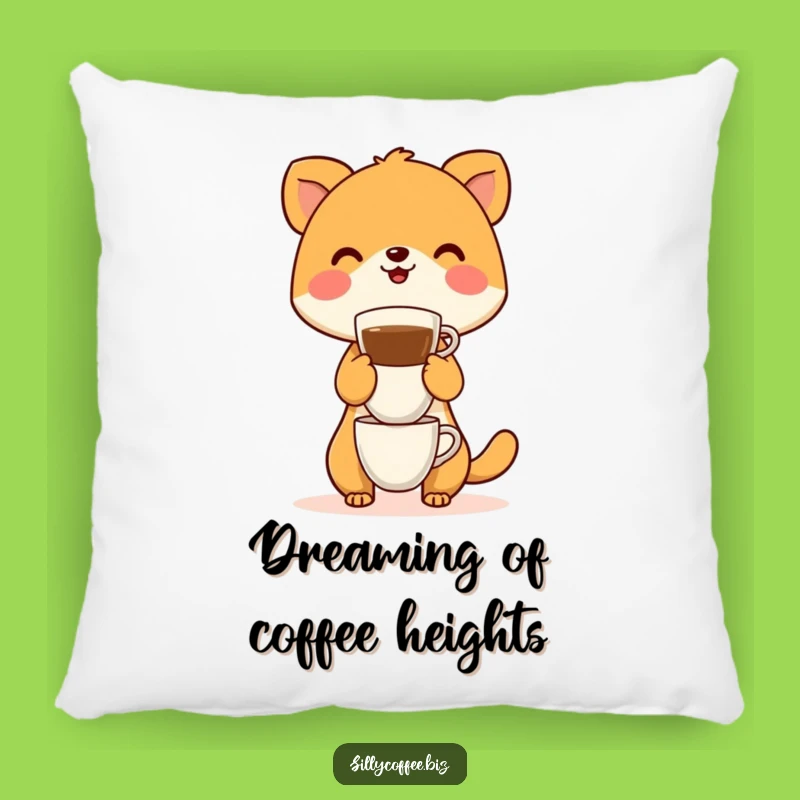 Funny Coffee Balancing Animal Pillow: Snuggle Up with Caffeine Comedy Gold