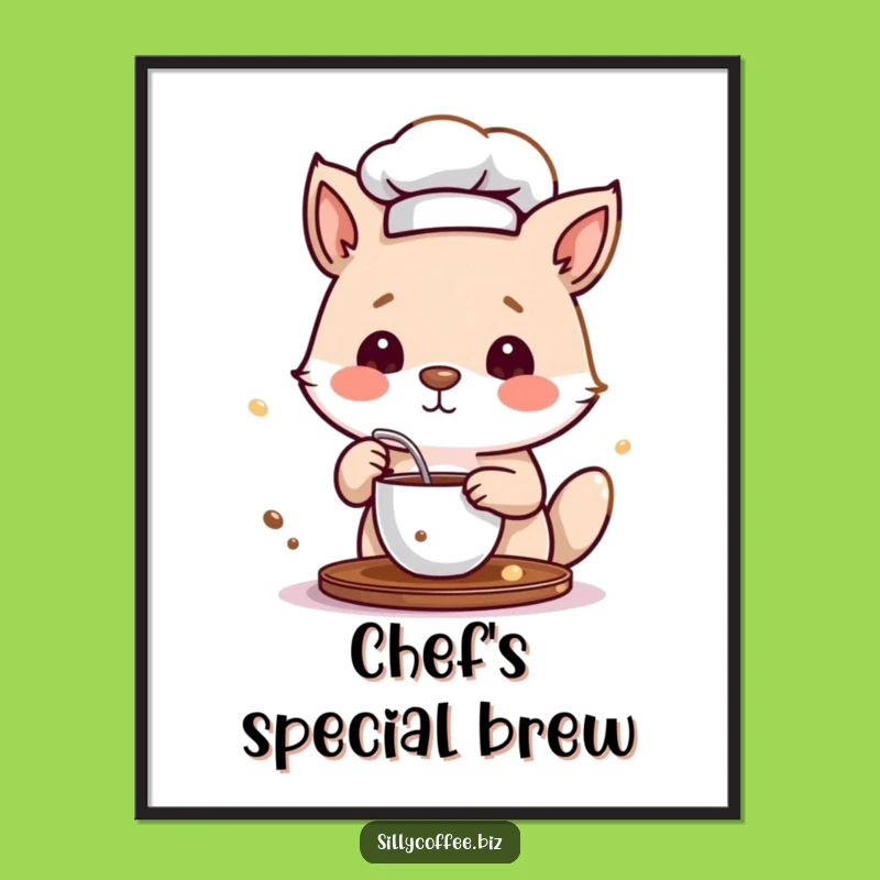 Funny Chef Animal Coffee Poster: Wall Art That Serves Up Laughs