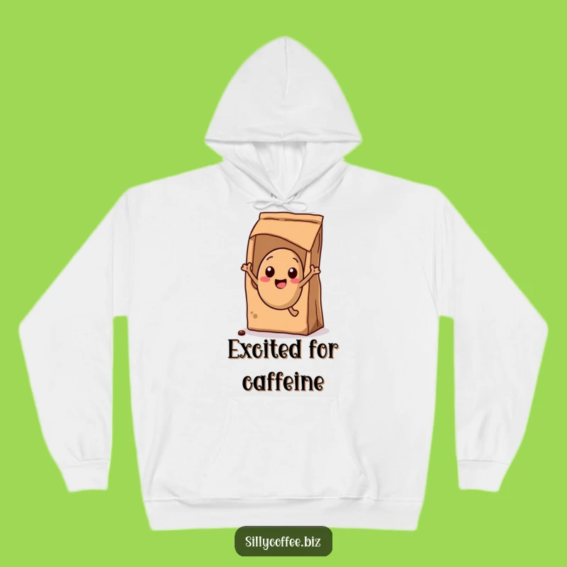 Cozy Coffee Bean Hoodie: Funny Kawaii Jumping Sweatshirt, Warm and Playful Gift