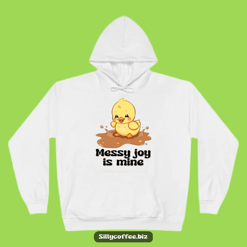 Funny Kawaii Duckling Hoodie - Cozy Coffee Spill Splash Fun