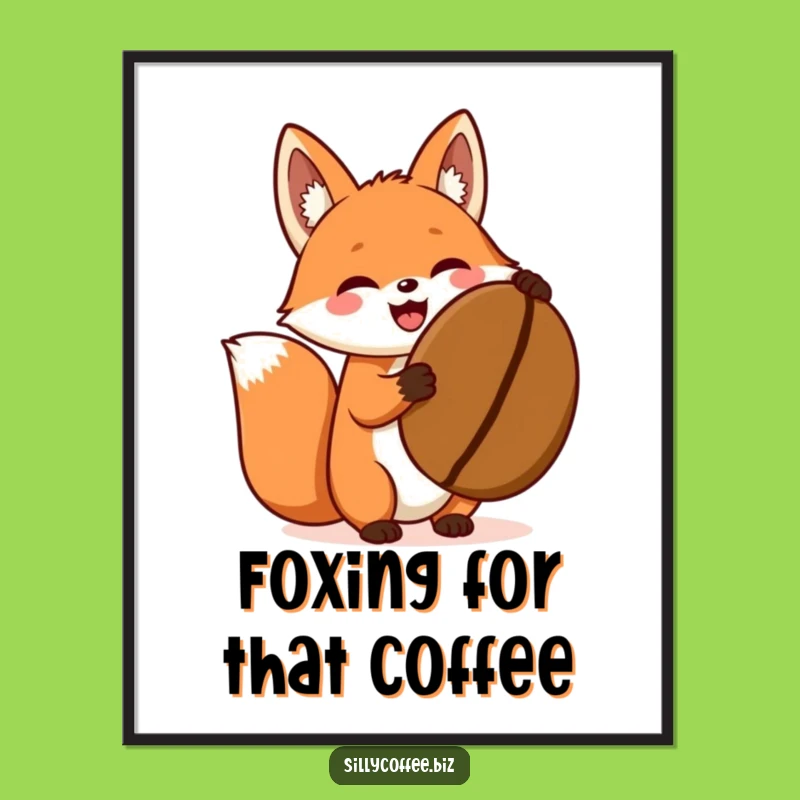 Free Printable Fox Coffee Wall Art: Energetic Kawaii Downloadable Decor for Cafes