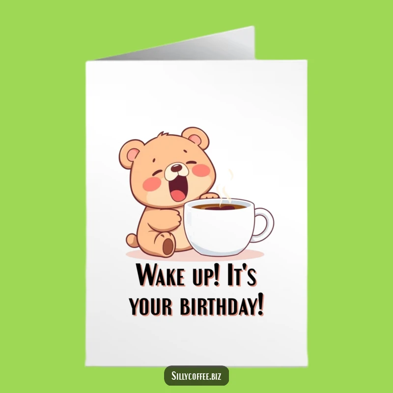 Free Printable Bear Coffee Birthday Card: Cute Downloadable Gift for Sleepy Celebrations