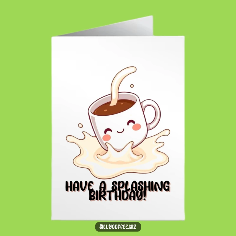 Kawaii Mug Birthday: Free Printable Card, Funny Downloadable Gift for Coffee Fans
