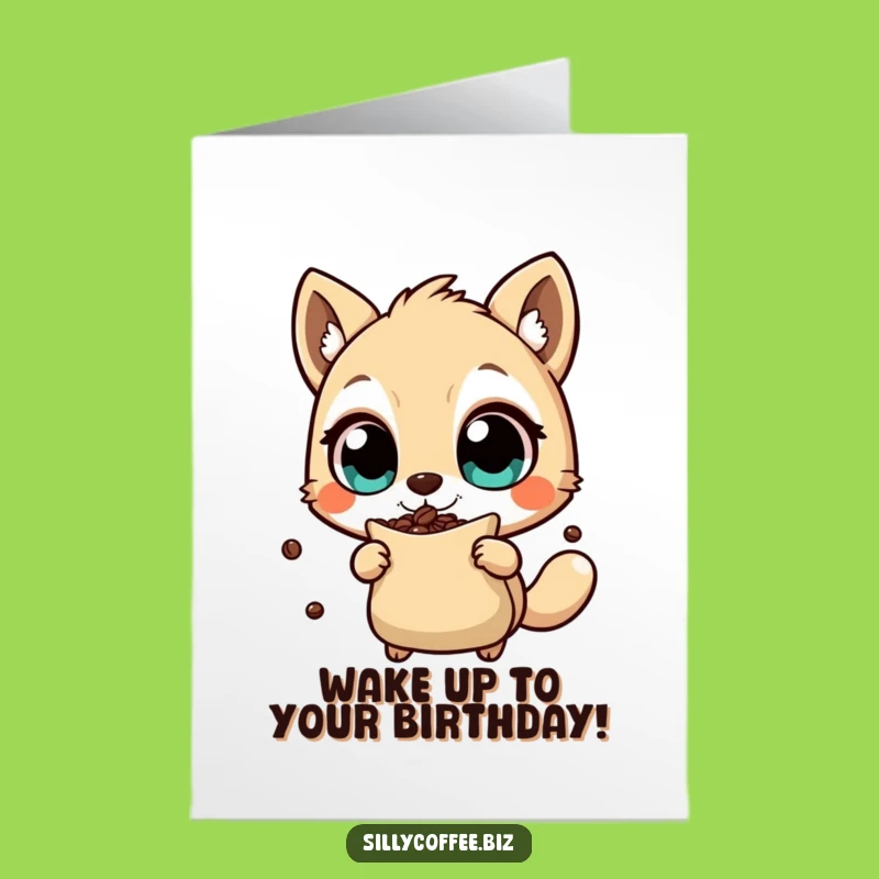 Free Printable Coffee Bean Birthday Card - Energetic Blend Funny Downloadable Gift