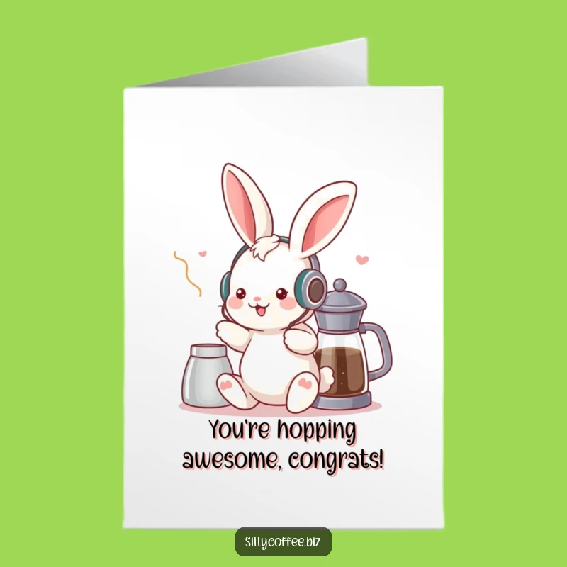 Free Printable Congrats Card: Bunny Vibes, Funny Downloadable Message for Any Achievement