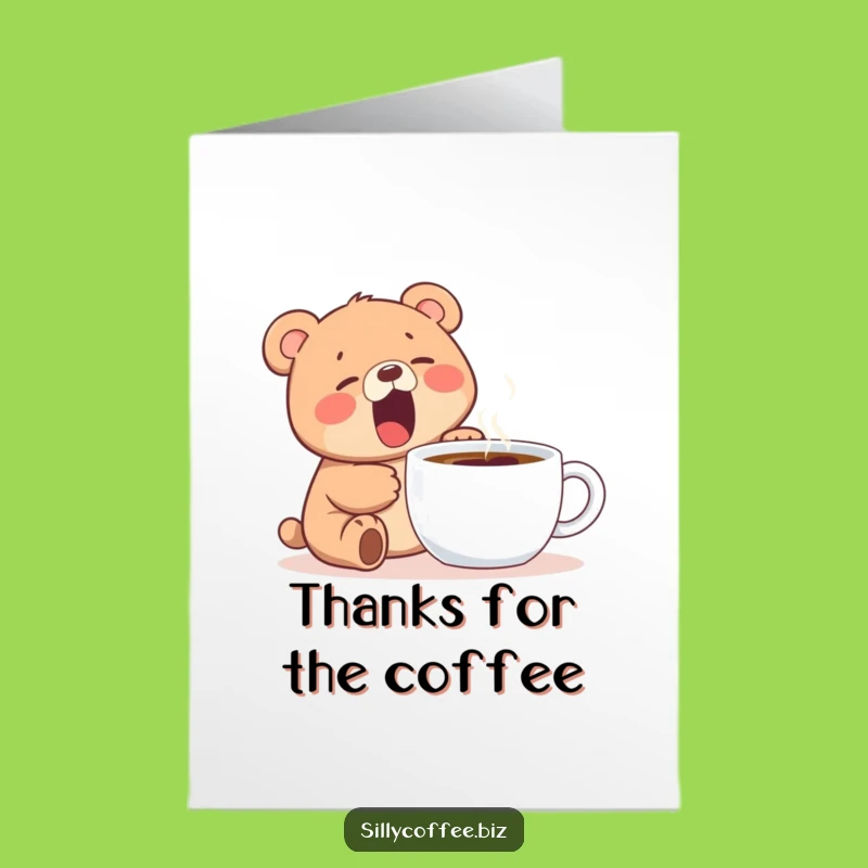 Free Printable Bear Coffee Thank You Card: Adorable Downloadable Design for Gratitude