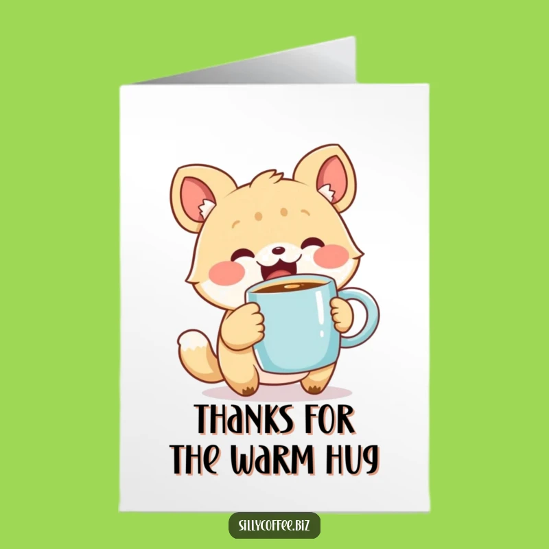 Free Printable Coffee Animal Thank You Card - Thanks A Latte Funny Downloadable Gift