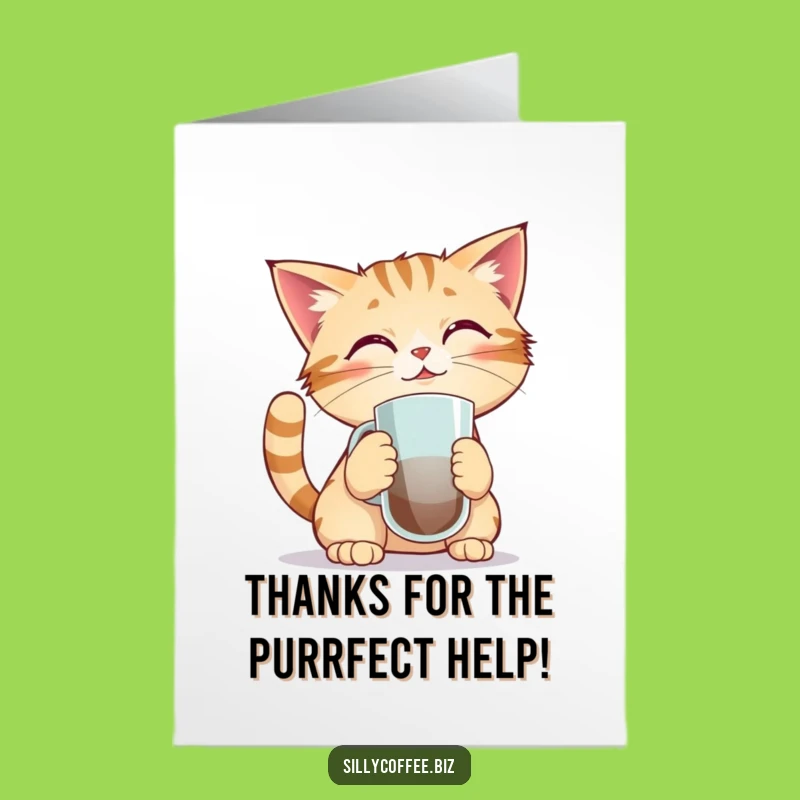Free Printable Thank You Card: Cat's Coffee Comedy, Funny Downloadable Gift of Gratitude