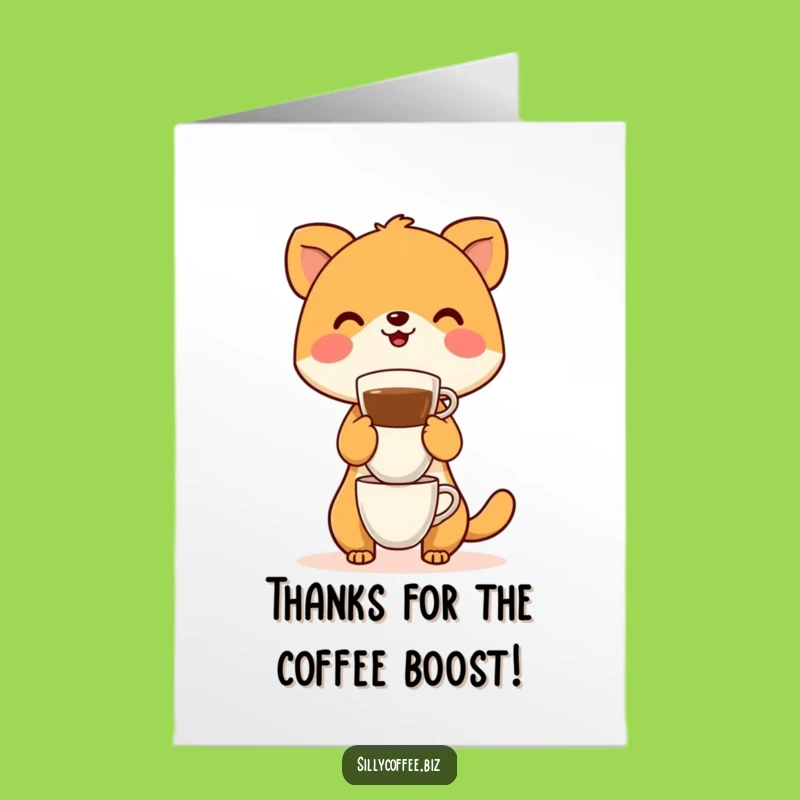 Free Printable Thank You Card: Amusing Coffee Stacking Chimpanzee, Heartfelt Downloadable Note