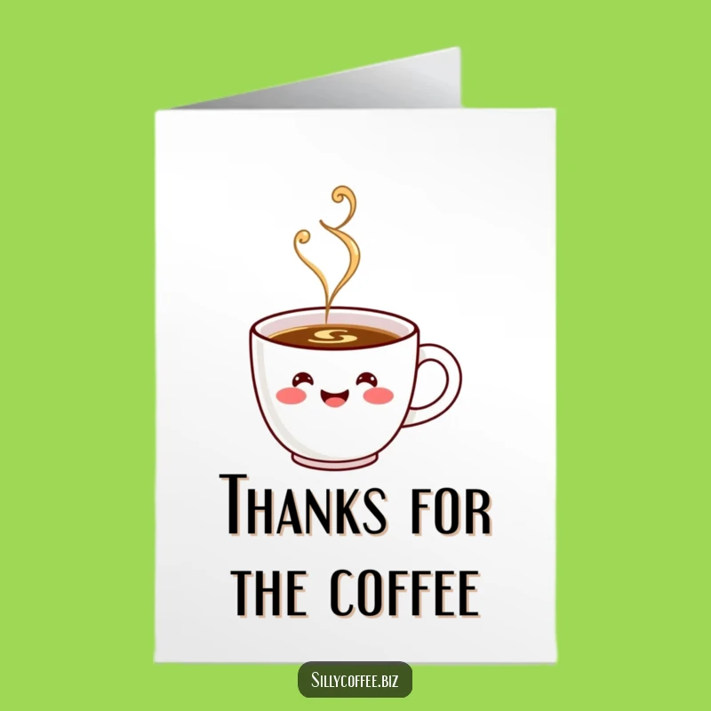 Kawaii Coffee Thanks: Free Printable Card, Humorous Downloadable Gift for Gratitude