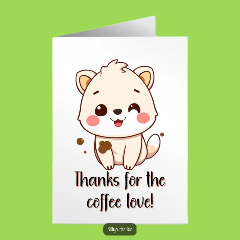 Free Printable Thank You Card: Amusing Coffee Stain Animal, Heartfelt Downloadable Thanks