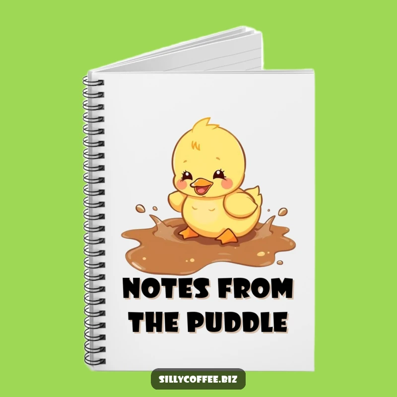 Funny Kawaii Duckling Notebook - Coffee Spill Splash Journal
