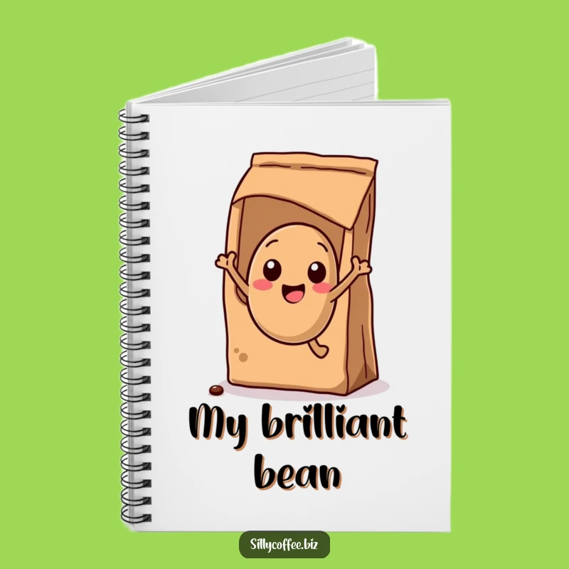 Excited Coffee Bean Funny Notebook: Kawaii Jumping Journal, Perfect Creative Gift