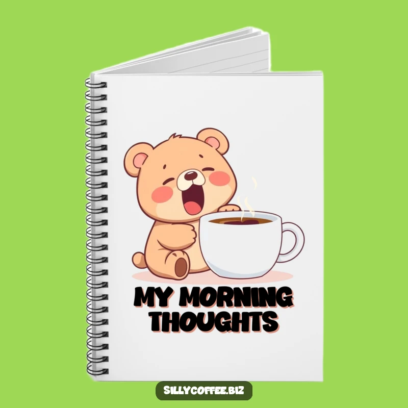 Funny Bear Cub Notebook: Kawaii Yawn Coffee Lover, Cute Journal Gift
