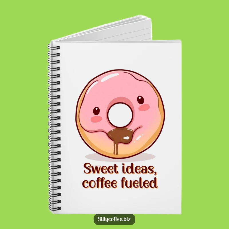 Funny Kawaii Donut Notebook: Playful Coffee Dribbling Donut Journal