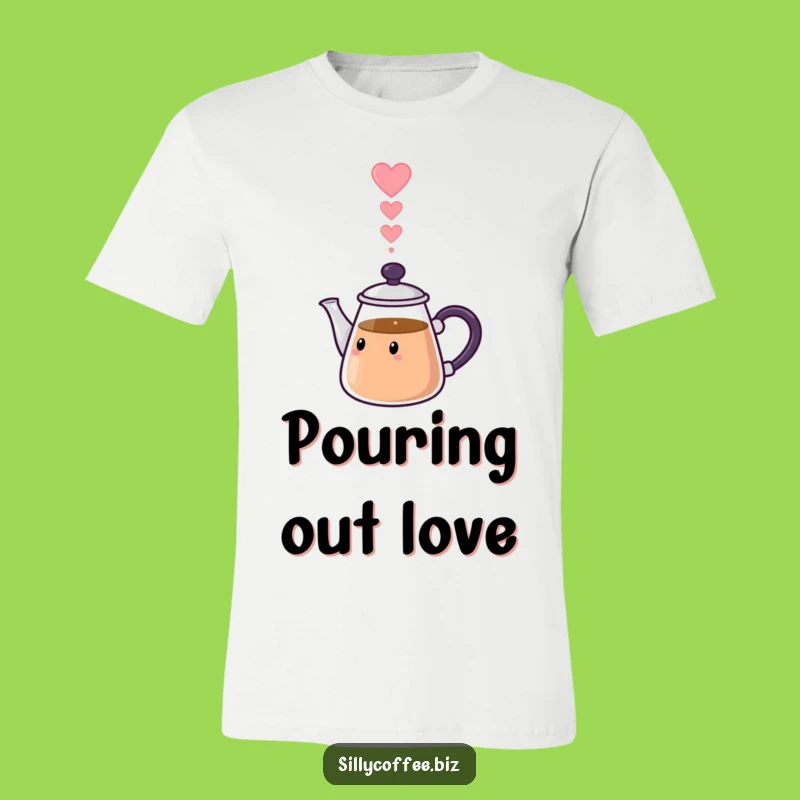 Love Pot Funny T-Shirt: Kawaii Heart Steam Design, Sweet Gift for Couples