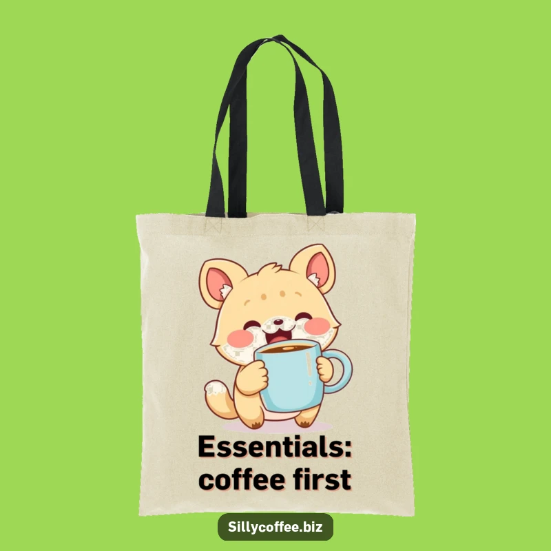Funny Animal Tote Bag: Coffee Companion, Your Cute Humorous Gift